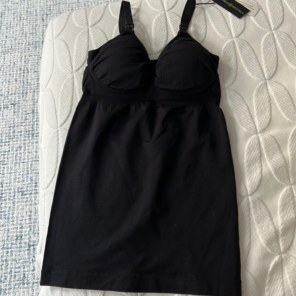 Kindred Bravely Sublime Maternity & Nursing Tank/ Bra Black NWT Snall